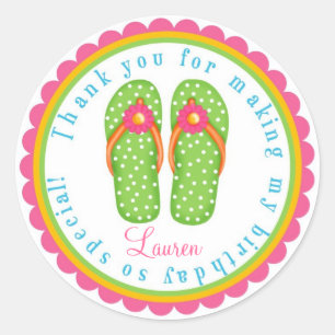 Pegatinas del cumpleaños del flip-flop