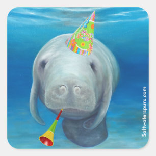 Pegatinas del cumpleaños del Manatee