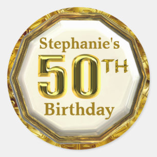 Pegatinas del cumpleaños del oro el chispear del