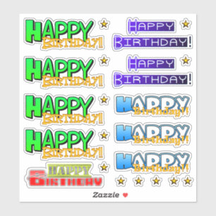 Pegatinas del cumpleaños feliz