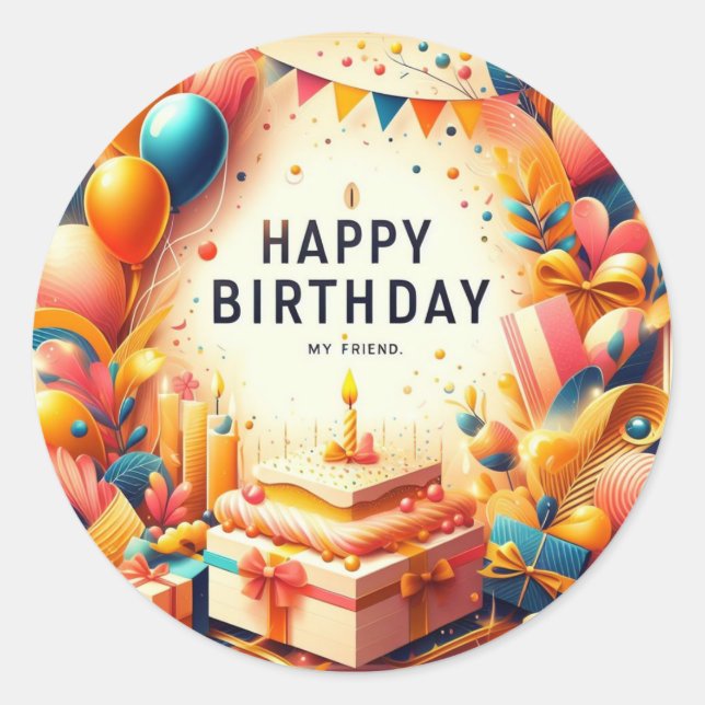 Pegatinas del cumpleaños feliz (Anverso)