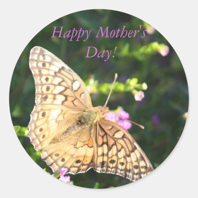 Pegatinas del Día de la Madre de mariposa marrón! (Anverso)