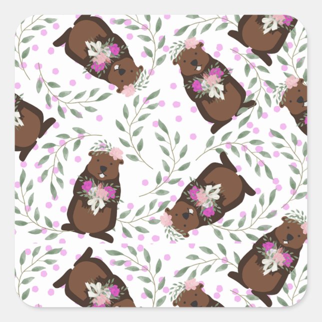 Pegatinas del Día de la Marmota (Anverso)