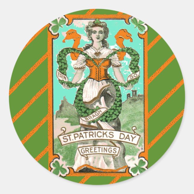 Pegatinas del Día de San Patricio con clase irland (Anverso)