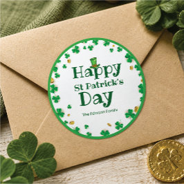 Pegatinas del Día de San Patricio de Trébol Afortu