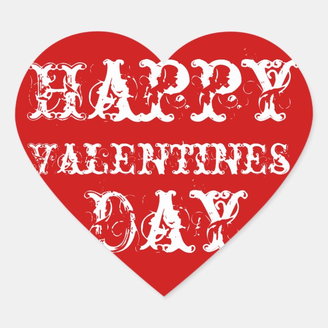Pegatinas del Día de San Valentín Red Happy (Anverso)