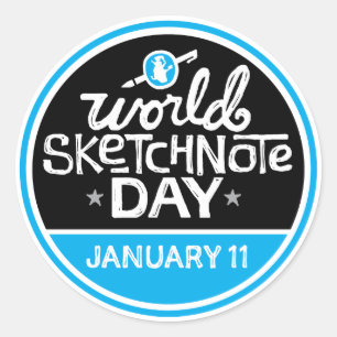 Pegatinas del día de Sketchnote del mundo