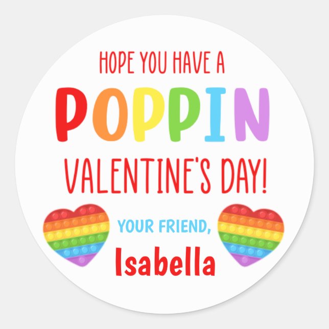 Pegatinas del Día del Favor del Pop Fidget Valetin (Anverso)