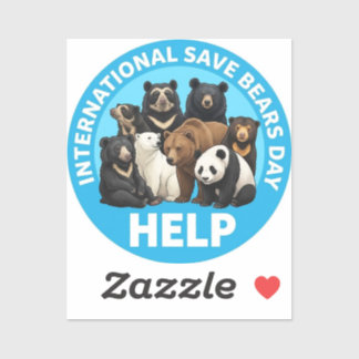 Pegatinas del día internacional de salvar osos.