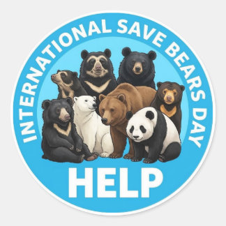 Pegatinas del día internacional de salvar osos.