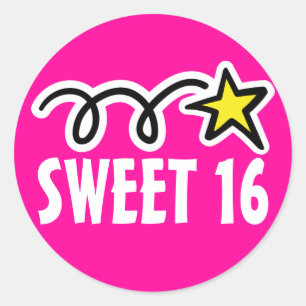 Pegatinas del dulce 16 para la décimosexta fiesta