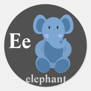 Pegatinas del elefante de la letra E