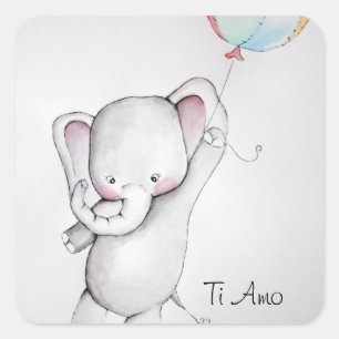 Pegatinas del elefante del bebé del Amo del Ti