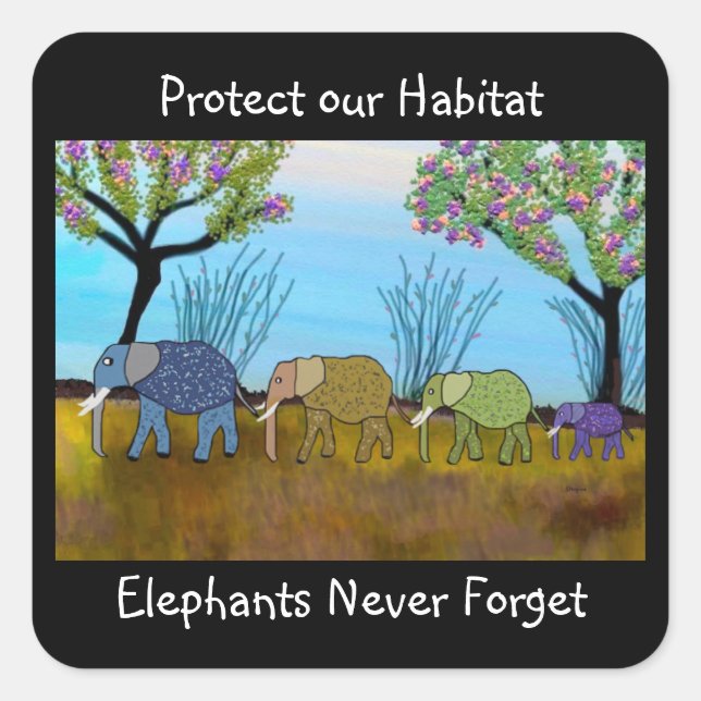 Pegatinas del Elefante Hábitat (Anverso)