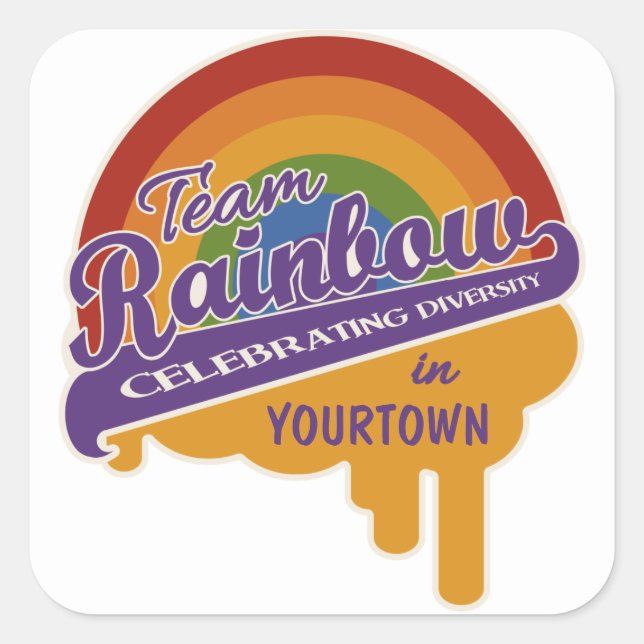 Pegatinas del equipo personalizado arcoiris (Anverso)