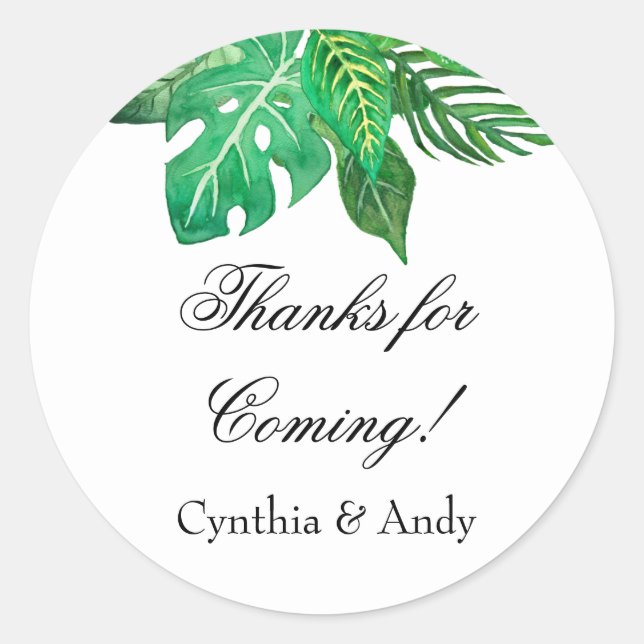 Pegatinas del Favor de la Selva Tropical | PEGATIN (Anverso)