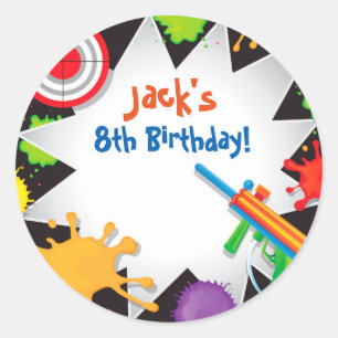Pegatinas del favor del cumpleaños de la bola de