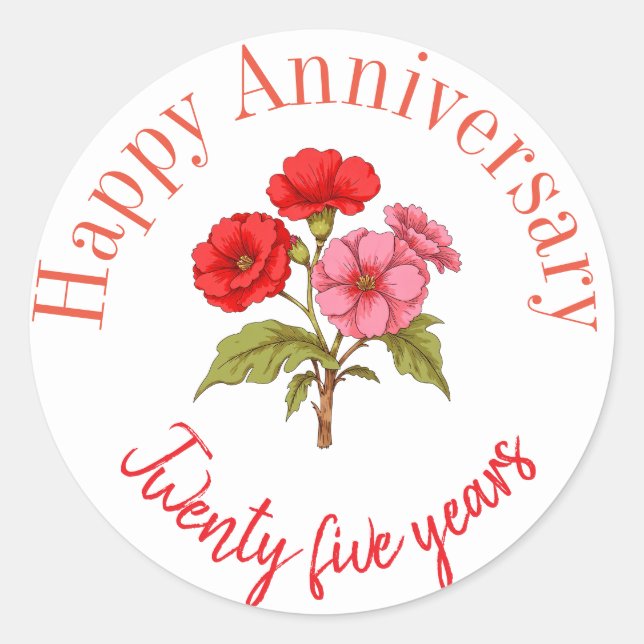 Pegatinas del feliz aniversario (Anverso)