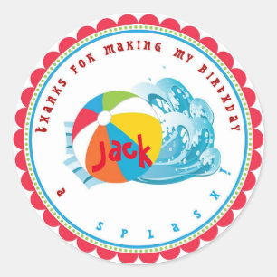Pegatinas del Fiesta de la piscina Beach Ball