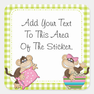 Pegatinas del Fiesta de personalizado Monkey Slumb