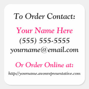 Pegatinas del folleto de Avon - cuadrado