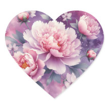 Pegatinas del Galaxy Peony Heart