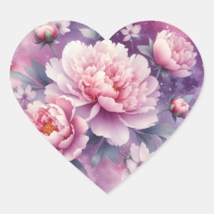 Pegatinas del Galaxy Peony Heart
