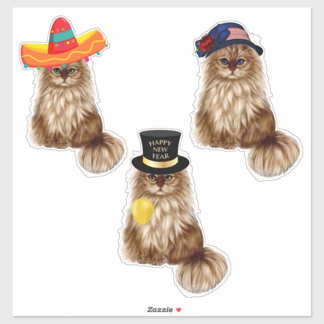 Pegatinas del gato (Hoja)