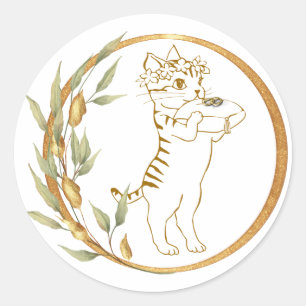 Pegatinas del gato del anillo del boda