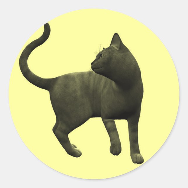 Pegatinas del gato negro malicioso (Anverso)