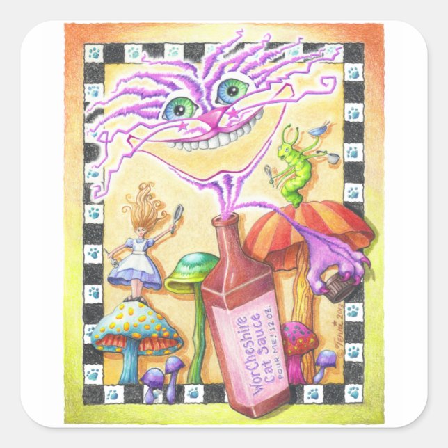 Pegatinas del gato WorCheshire (Anverso)