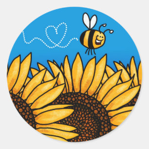 pegatinas del girasol del rastro de la abeja