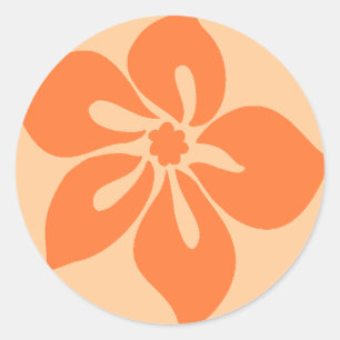 Pegatinas del "hibisco feliz" en papaya