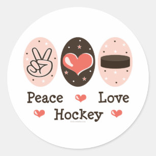Pegatinas del hockey del amor de la paz