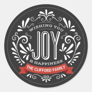 PEGATINAS DEL HOLIDAY JOY ROUND CHALKBOARD