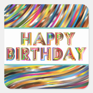 Pegatinas del Holograma Feliz Cumpleaños