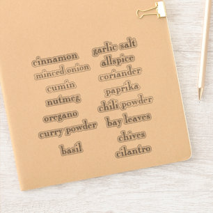 Pegatinas del juego de especias de pantry