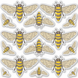 Pegatinas del juego de iconos de abejas