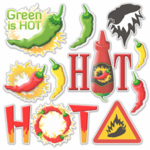 Pegatinas del juego de iconos de Pepper Hot