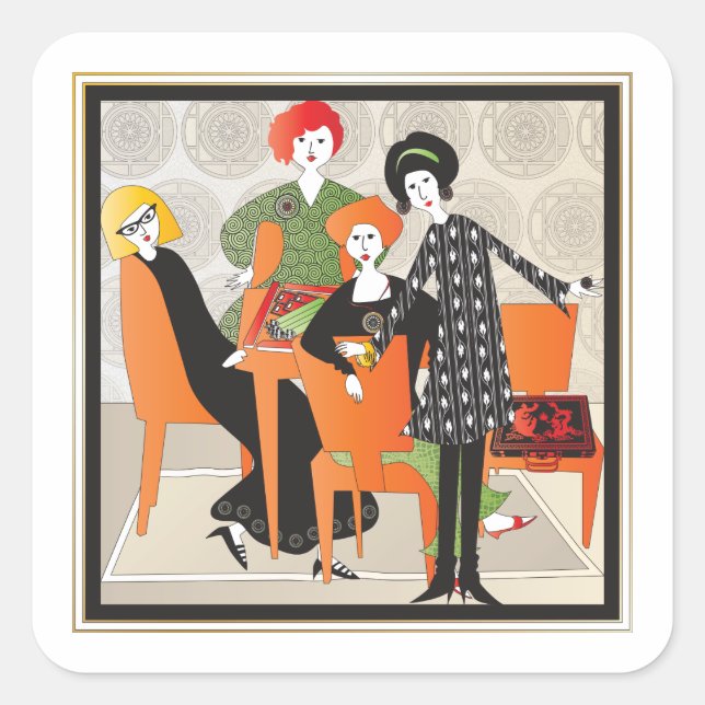 Pegatinas del juego Mah Jongg (Anverso)