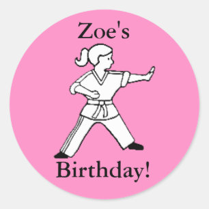 Pegatinas del karate del cumpleaños de Zoe