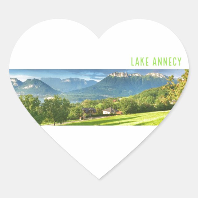 Pegatinas del lago Annecy (corazón) (Anverso)