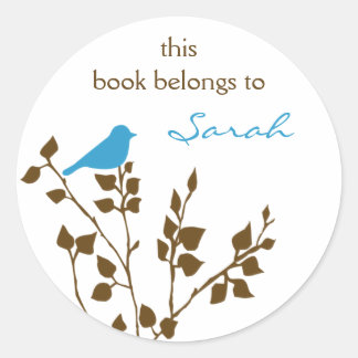 Pegatinas del Libro de Aves Azul de la Biblioteca