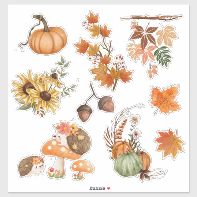 Pegatinas del libro de cromatología de Boho otoño  (Hoja)