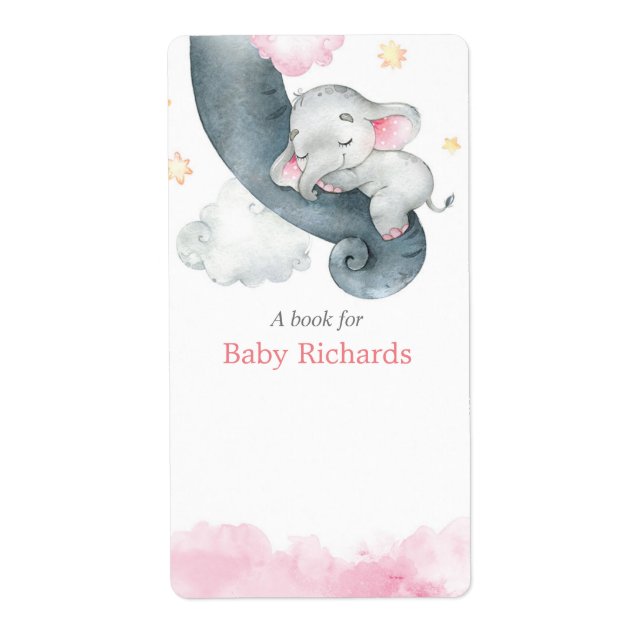 Pegatinas del libro de la ducha para bebés de elef (Frente)