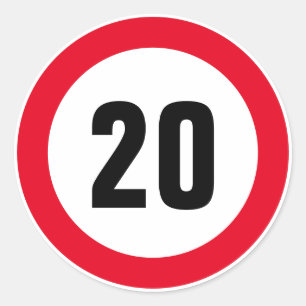pegatinas del límite máximo de velocidad de 20 mph