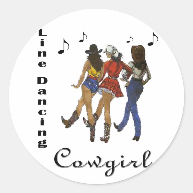 Pegatinas del "Line Dancing Cowgirl", de países oc (Anverso)