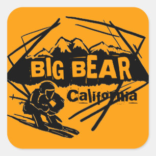 Pegatinas del logo de Big Bear California naranja 