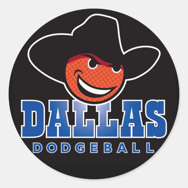 Pegatinas del Logo de Dallas Dodgeball (Anverso)
