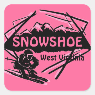 Pegatinas del logo de Snowshoe en Virginia Occiden